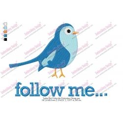 Twitter Bird Follow Me Embroidery Design